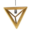 Lámpara colgante LED de madera maciza decorativa con diseño nórdico clásico para sala de estar, arte triangular